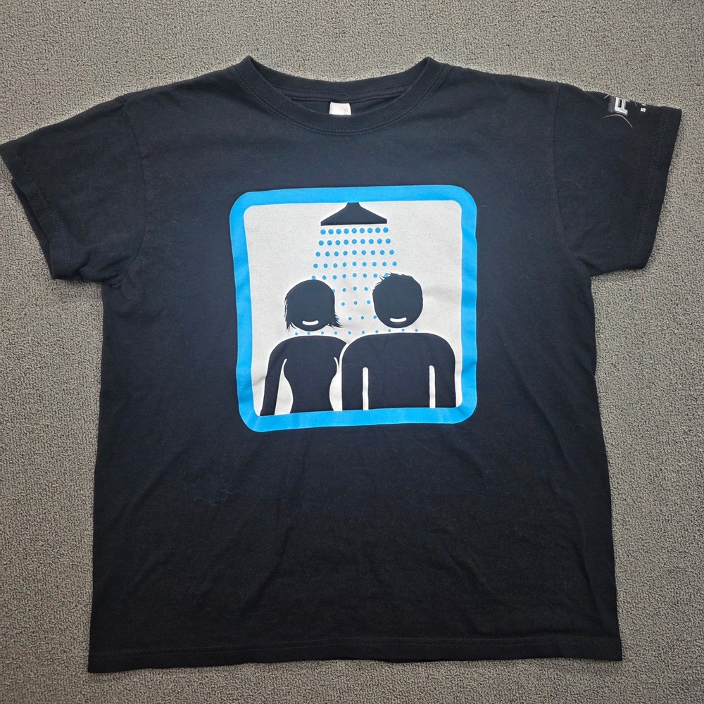Axe Shower Pooling Promo T Shirt Mens Medium Black Funny Graphic Anvil Tee